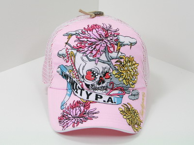 Skull & Flower Rhinestone Cap