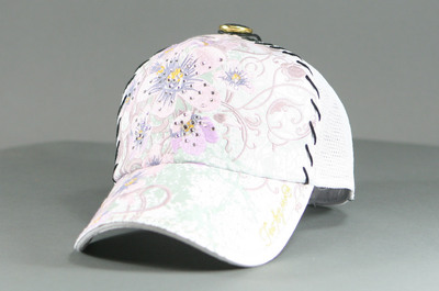 Floral Brush Rhinestone Cap